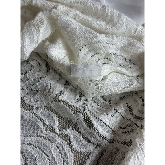 Zara Basics White Floral Lace Top Sz Small - Picture 5 of 8